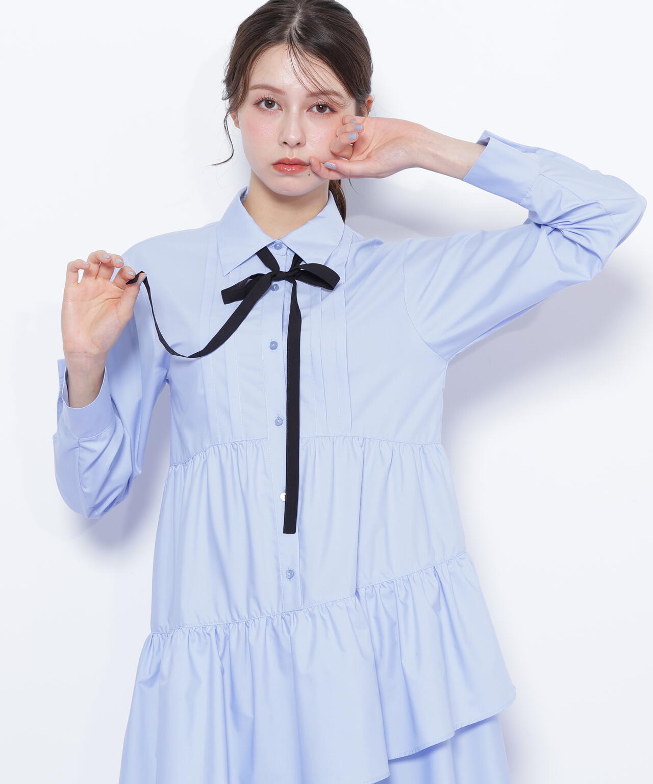 ティアードミニシャツワンピース