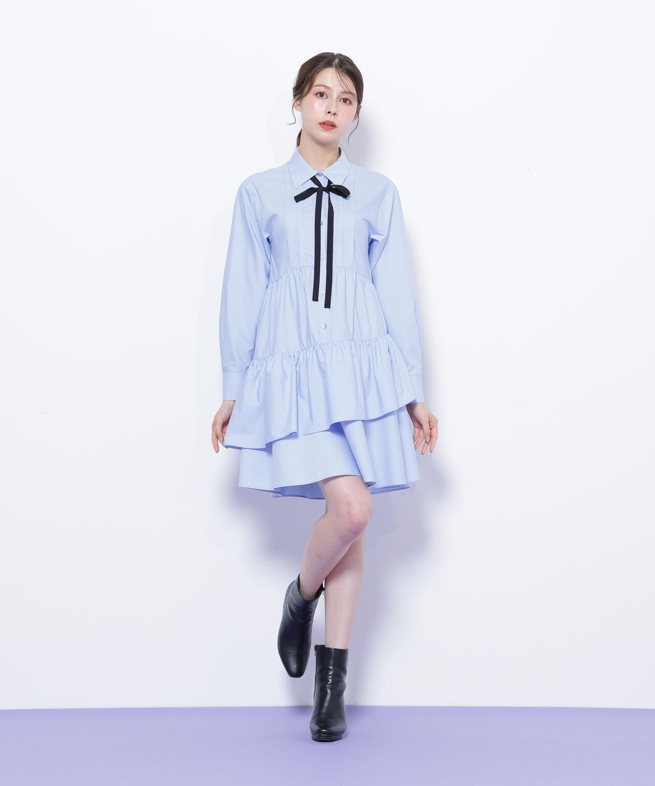 ティアードミニシャツワンピース