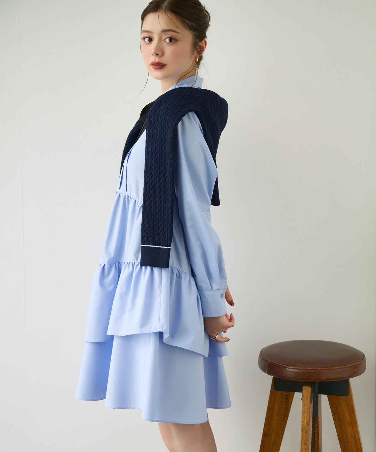 ティアードミニシャツワンピース