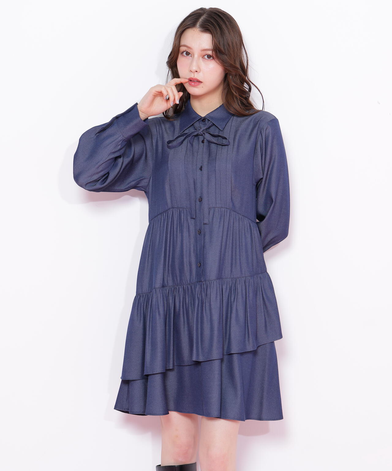 ティアードミニシャツワンピース