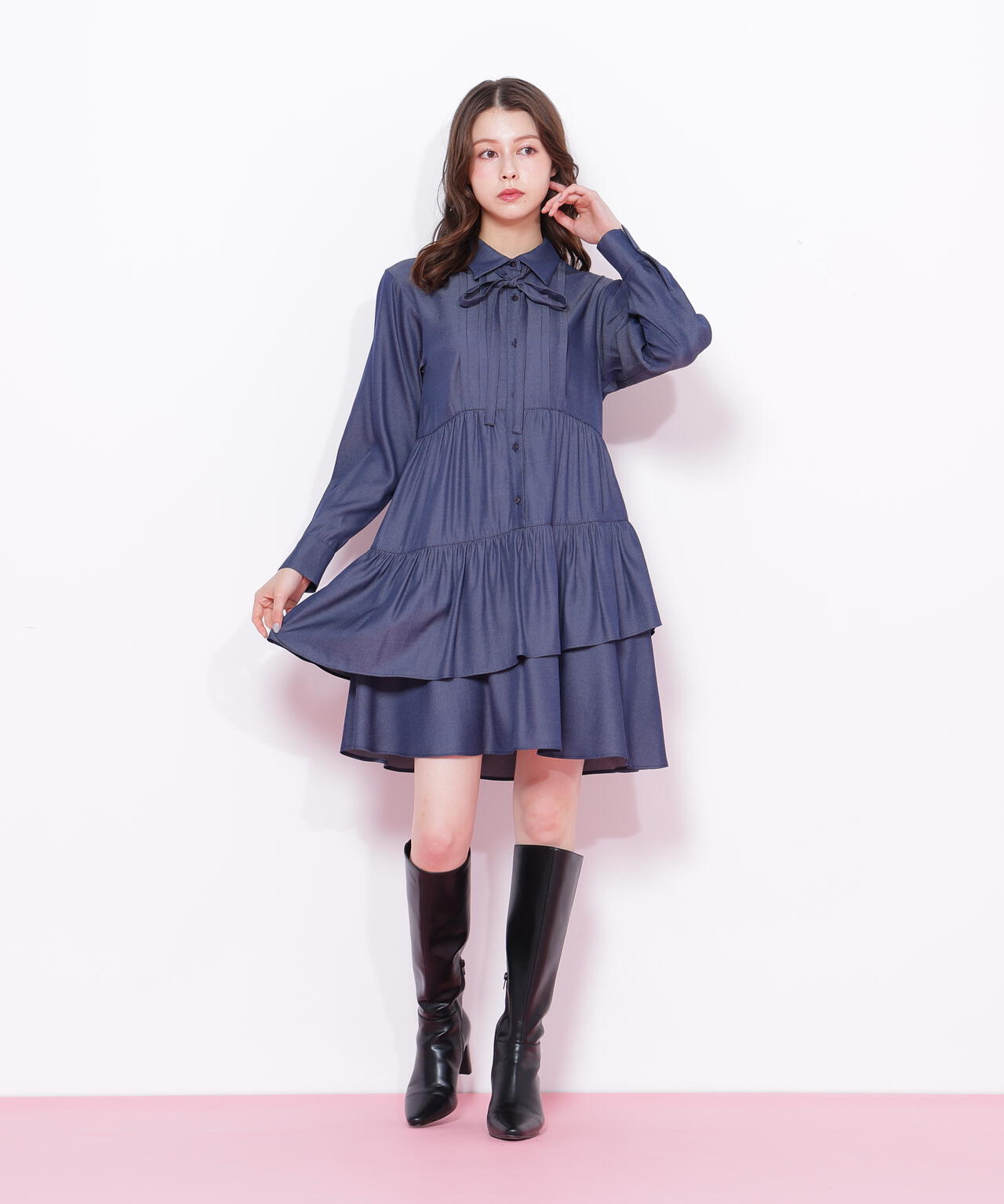 ティアードミニシャツワンピース