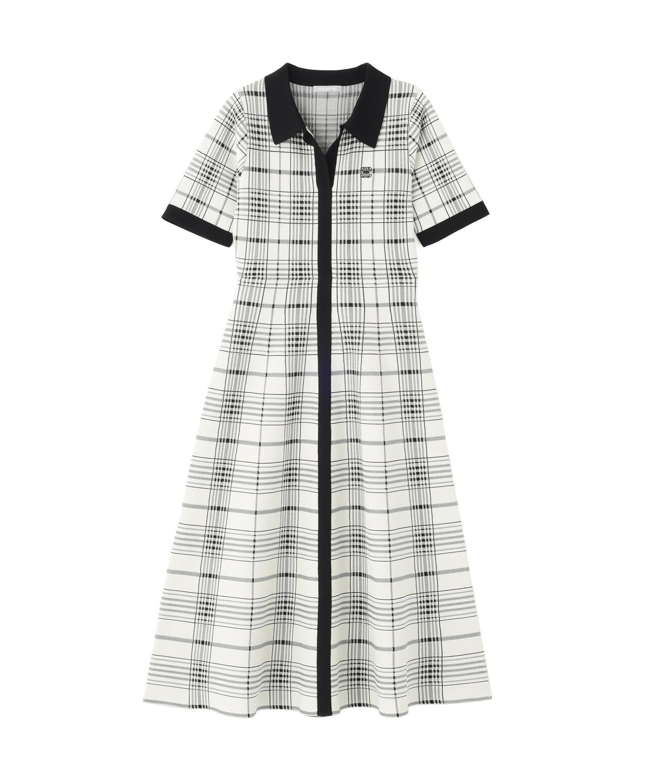 ビッグチェックニットワンピース