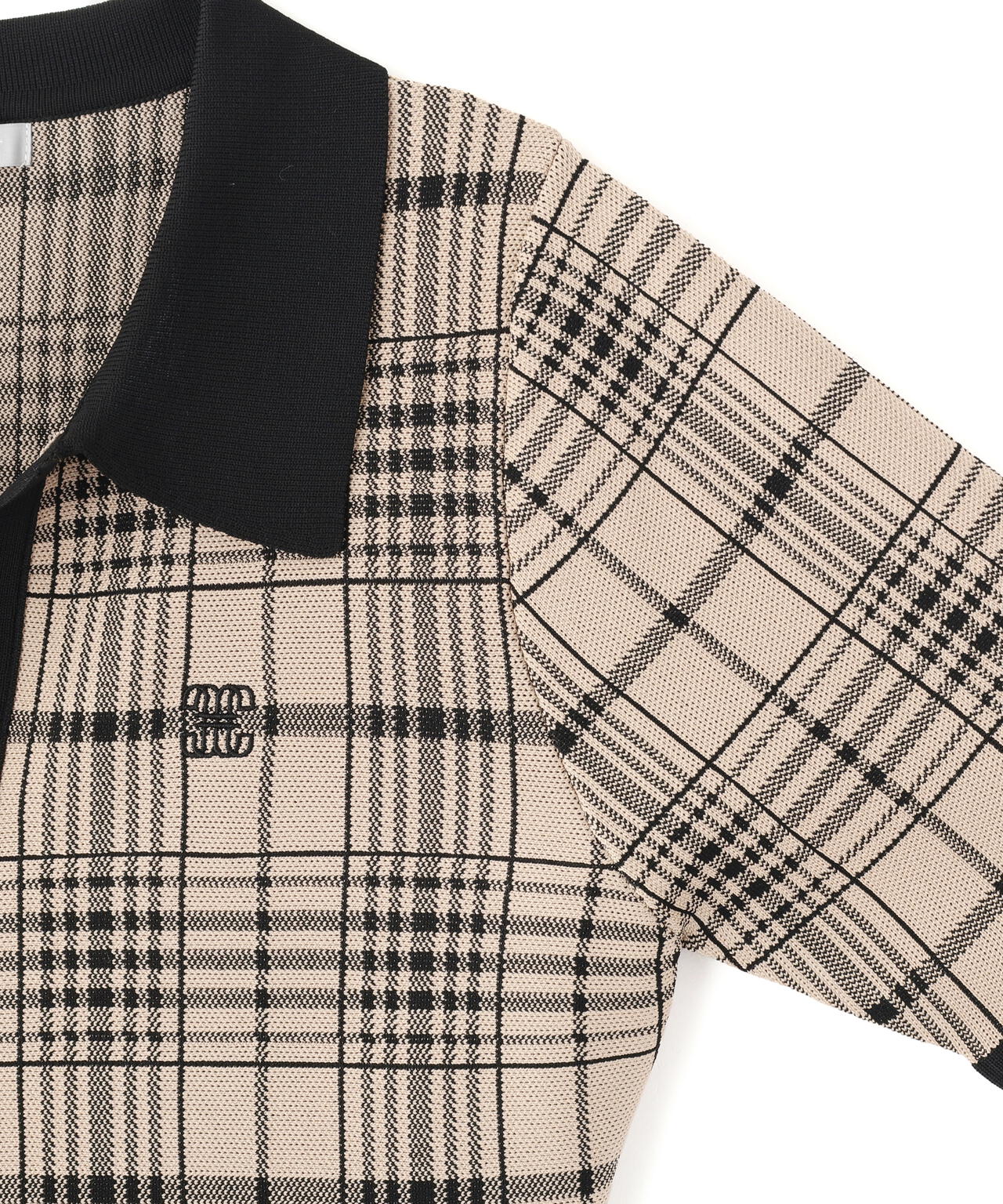 ビッグチェックニットワンピース