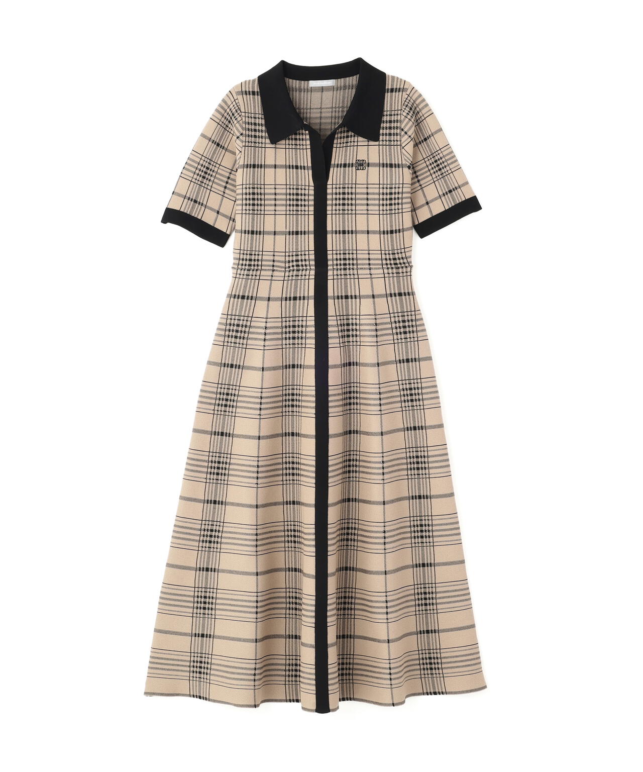ビッグチェックニットワンピース