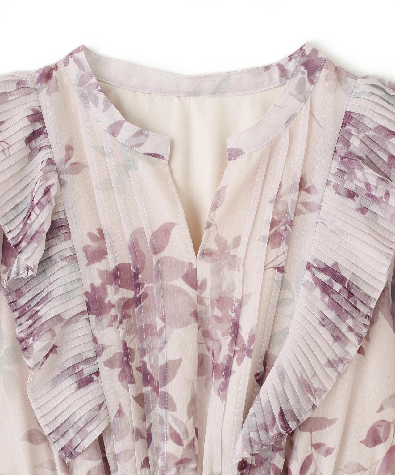 ぼかしフラワープリントワンピース