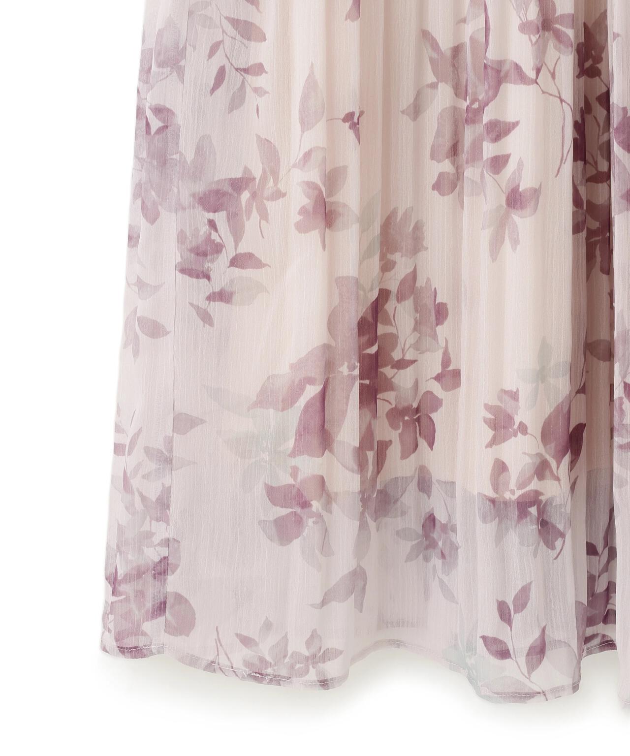 ぼかしフラワープリントワンピース