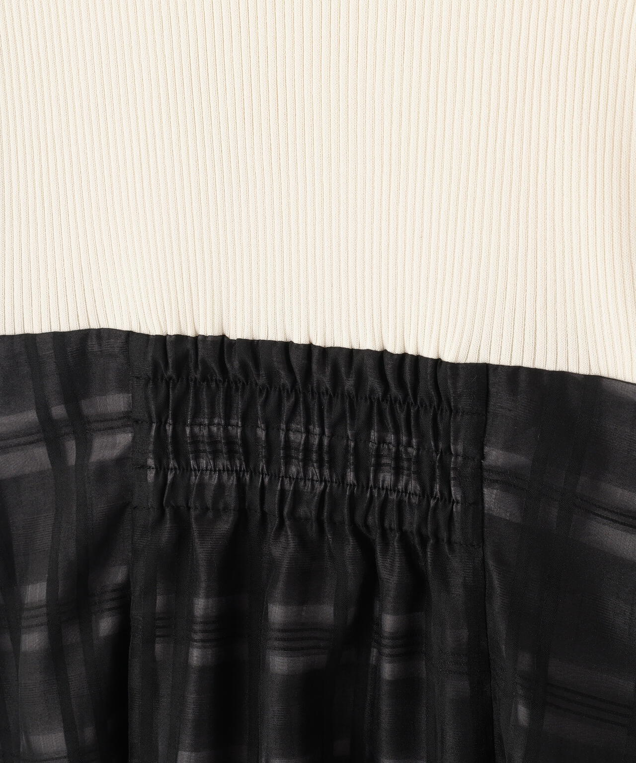 ポロ衿ドッキングワンピース