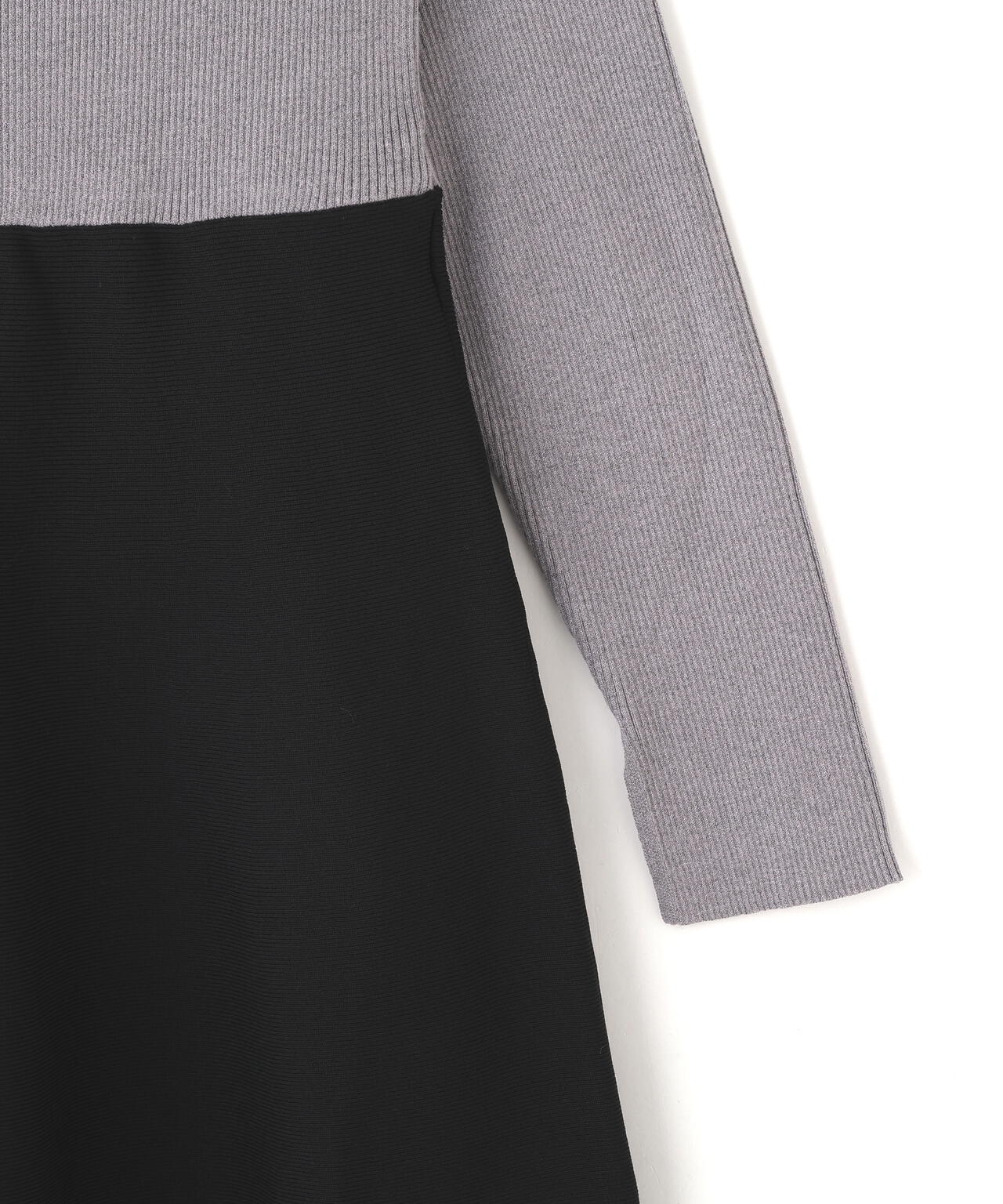 ビッグカラーニットワンピース