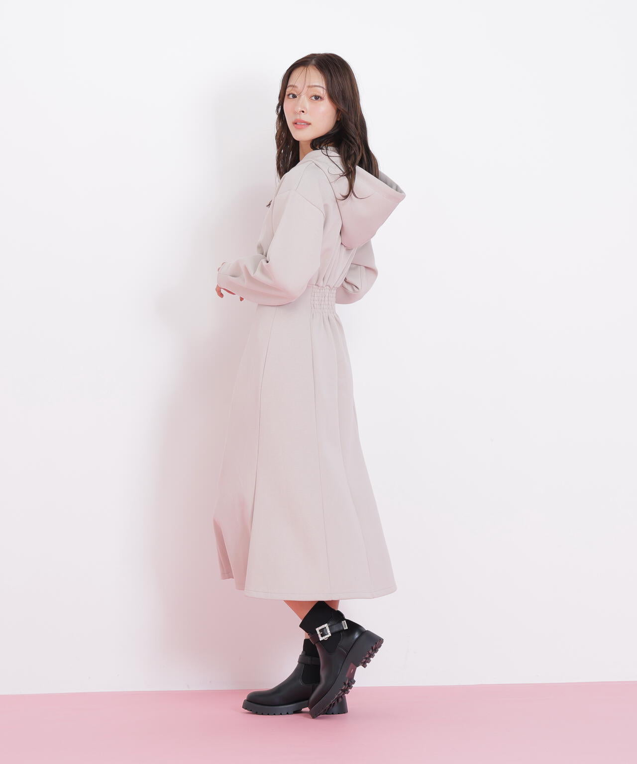 ダイバーフーディーロングワンピース