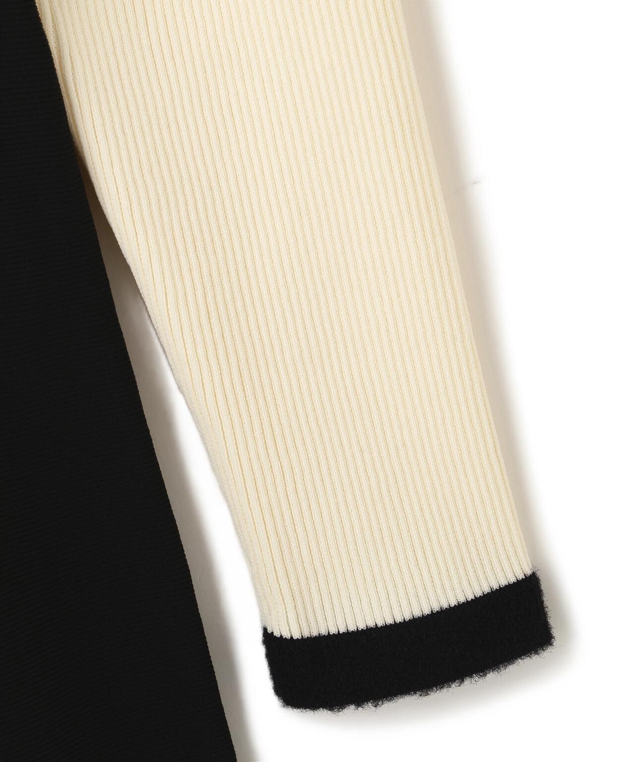 モールヤーントリミングニットワンピース