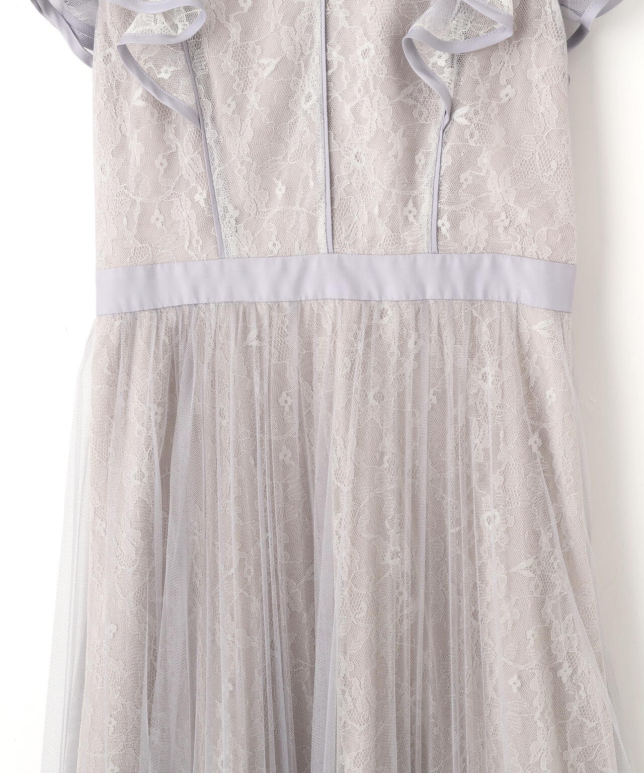 配色パイピングレースワンピース