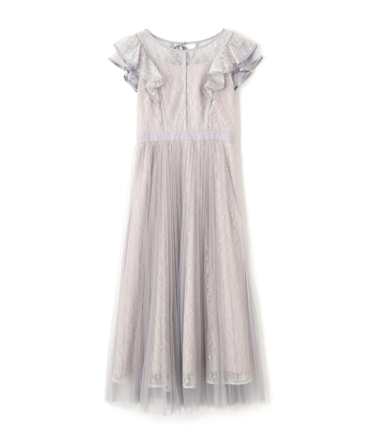 配色パイピングレースワンピース