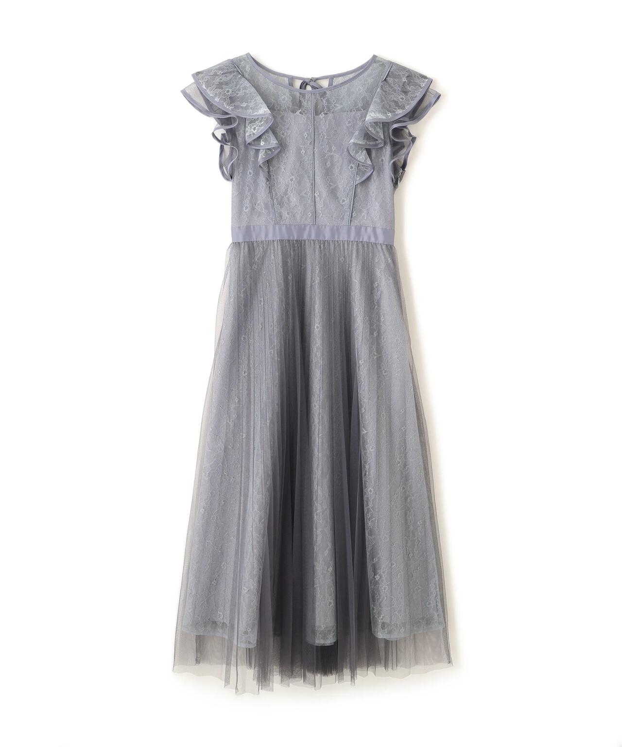 配色パイピングレースワンピース