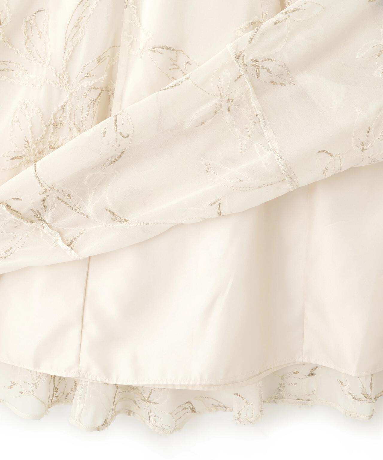 モール刺繍ドッキングニットワンピース