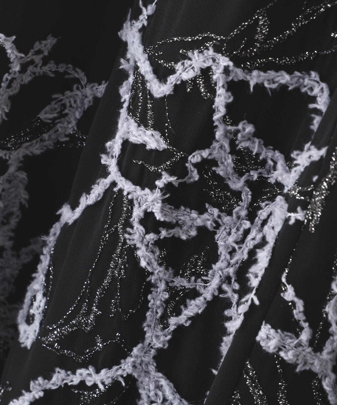 モール刺繍ドッキングニットワンピース