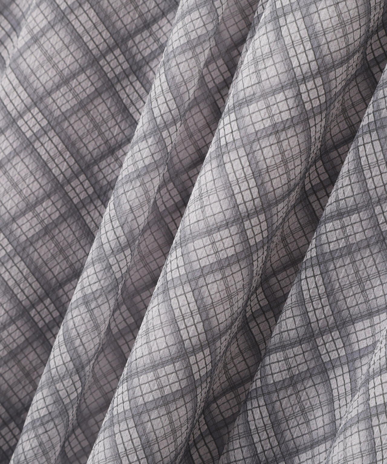 ベロア配色チェックラッフルワンピース