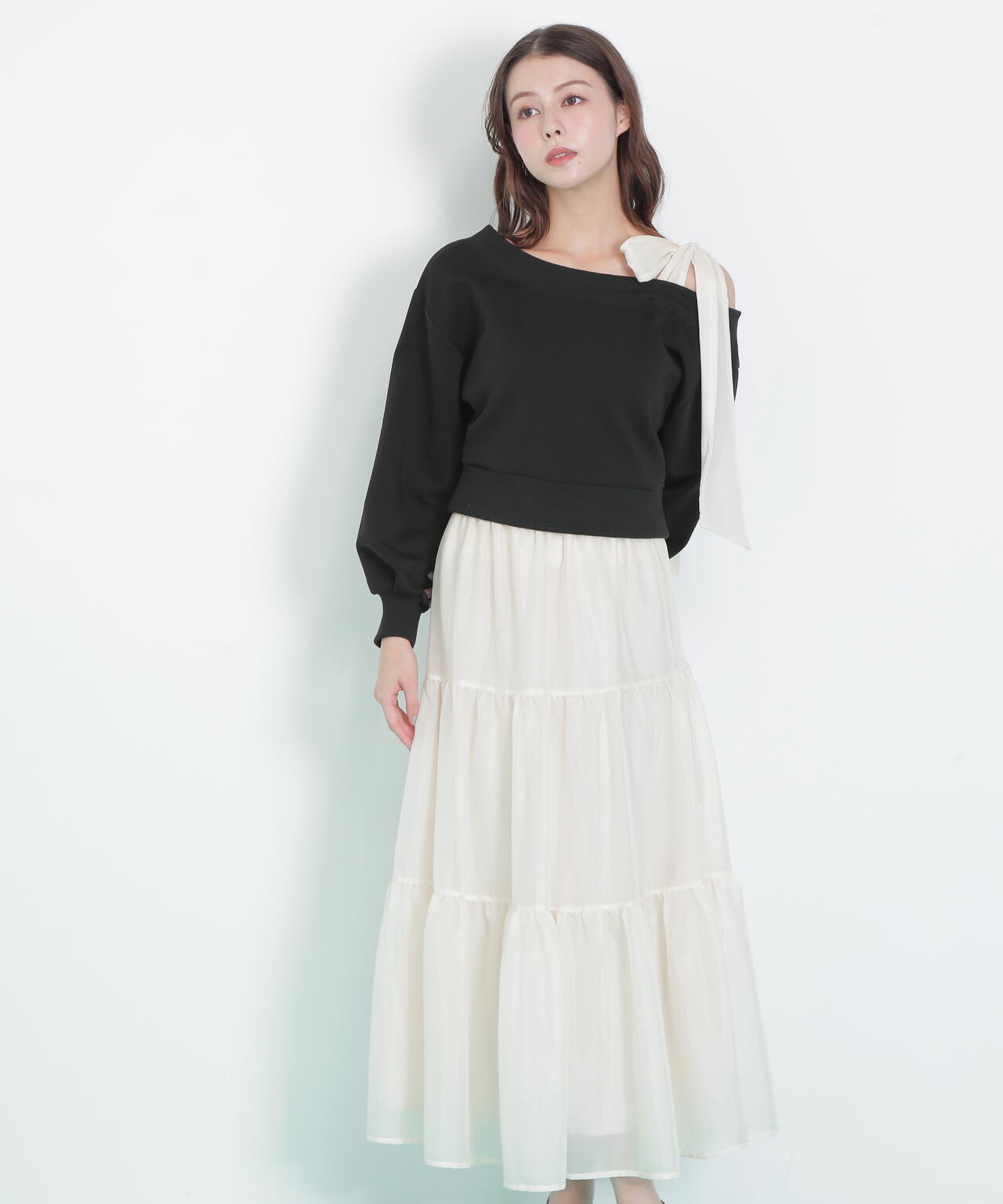 肩リボンスウェットセットアップ