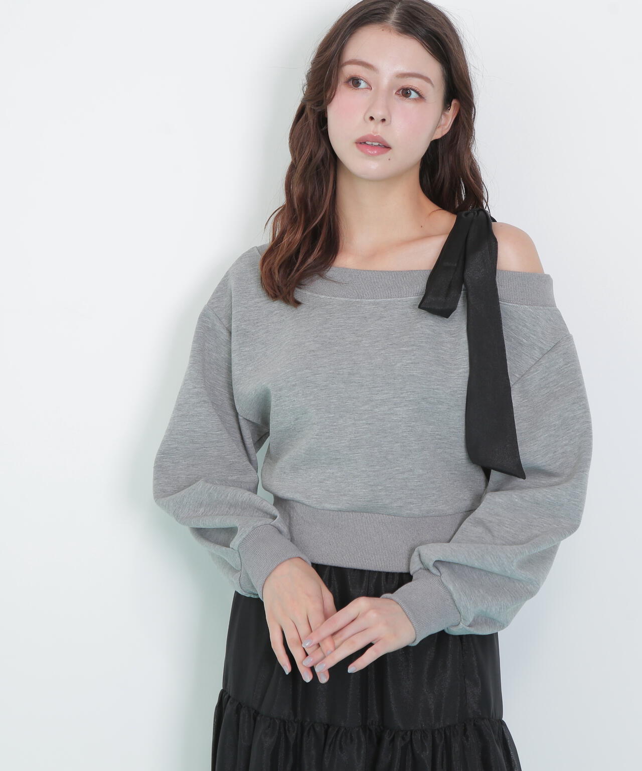 肩リボンスウェットセットアップ