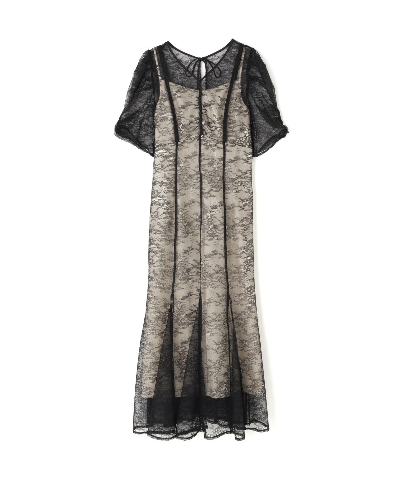 ラメコードレースバイカラードレス