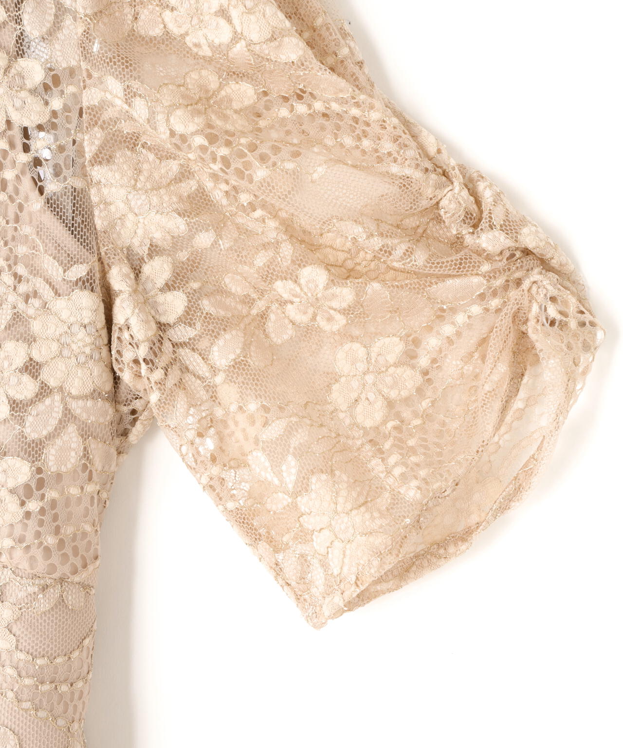 ラメコードレースバイカラードレス