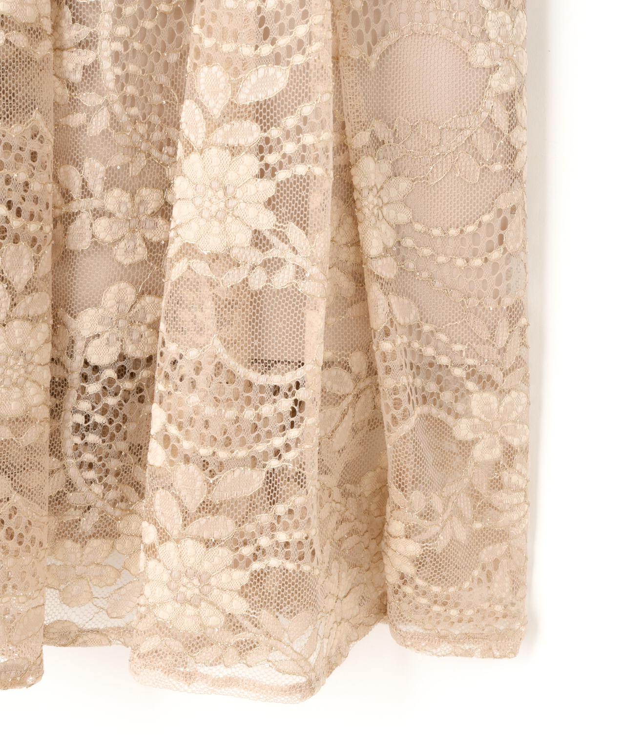 ラメコードレースバイカラードレス