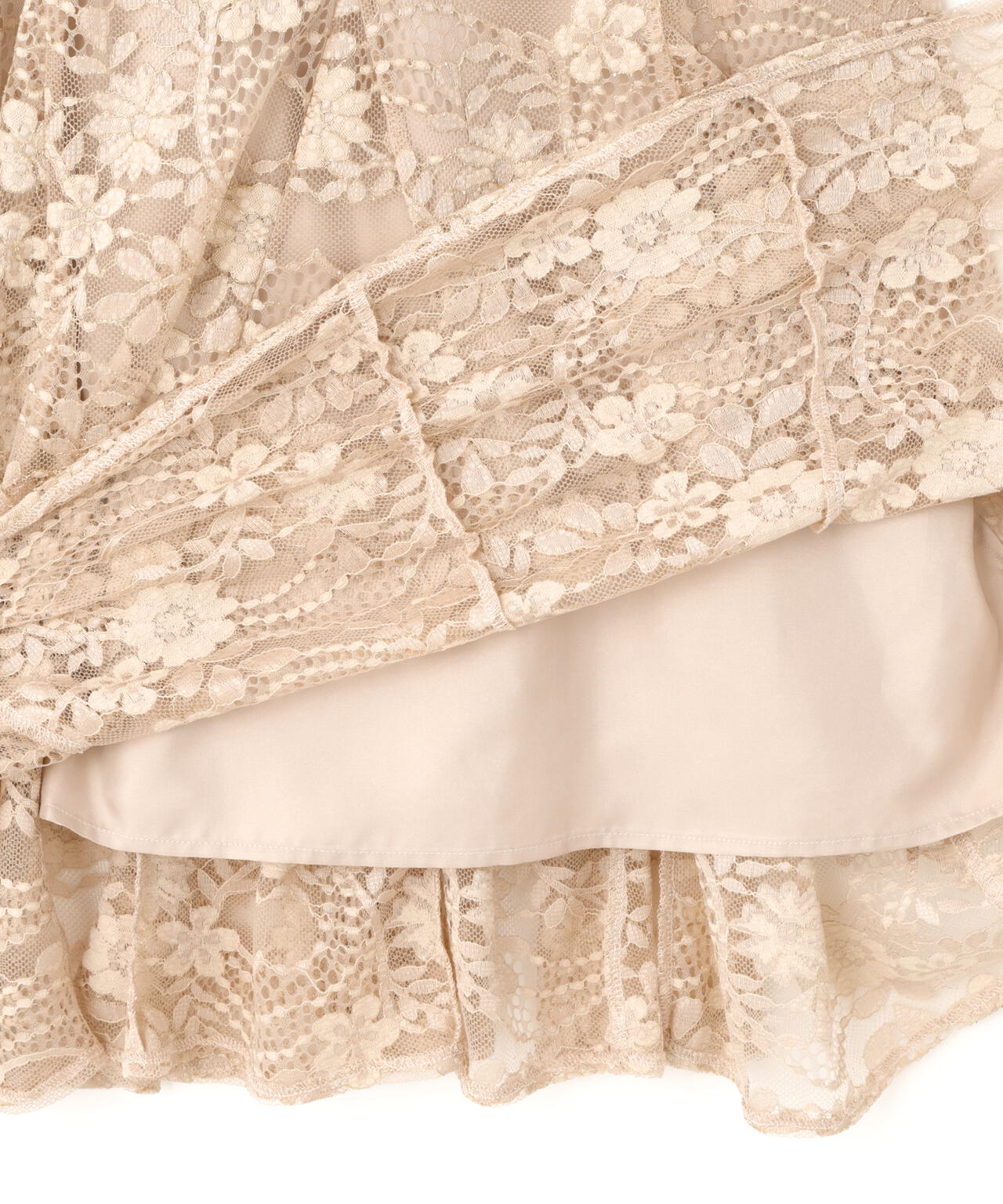 ラメコードレースバイカラードレス