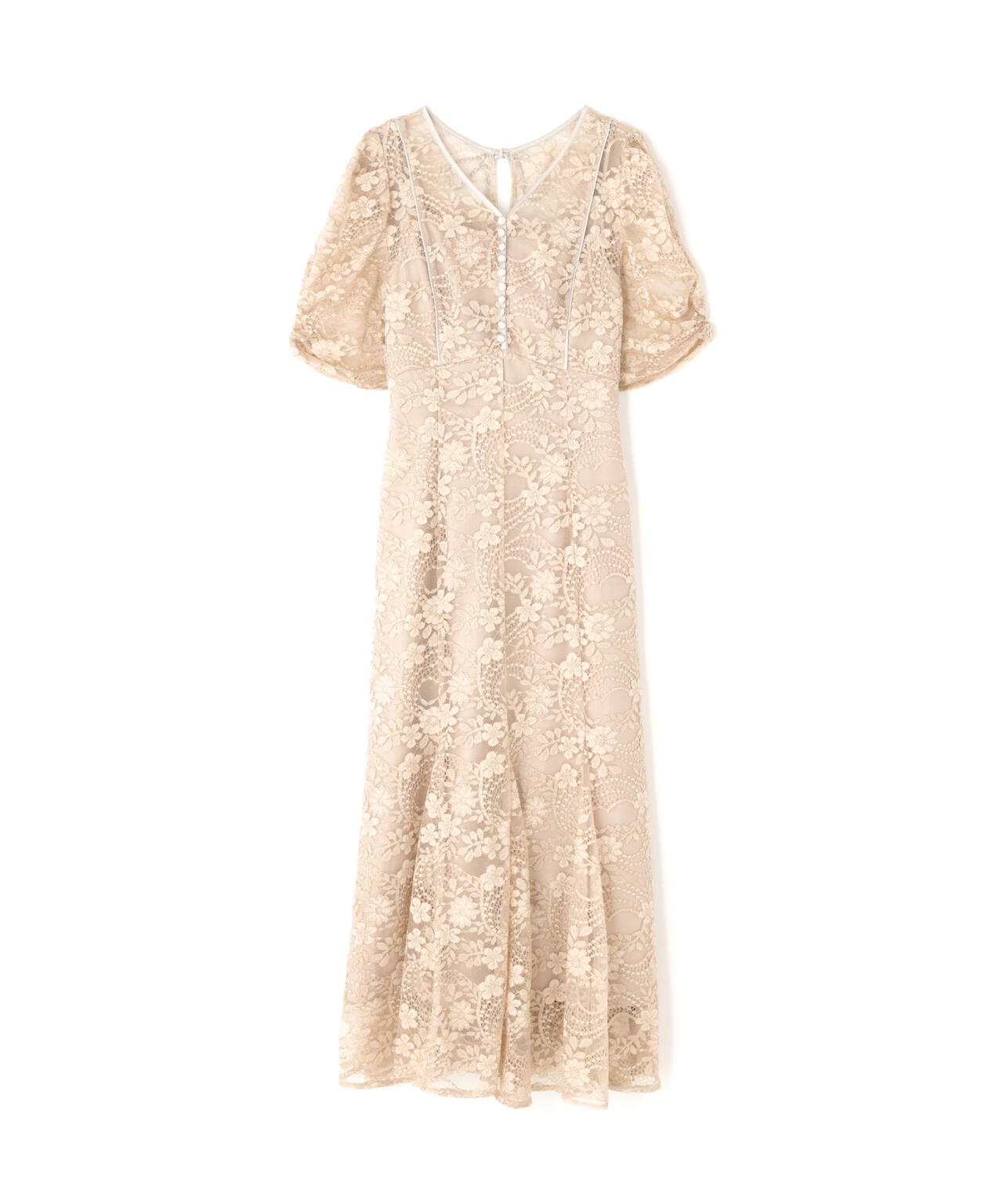 ラメコードレースバイカラードレス