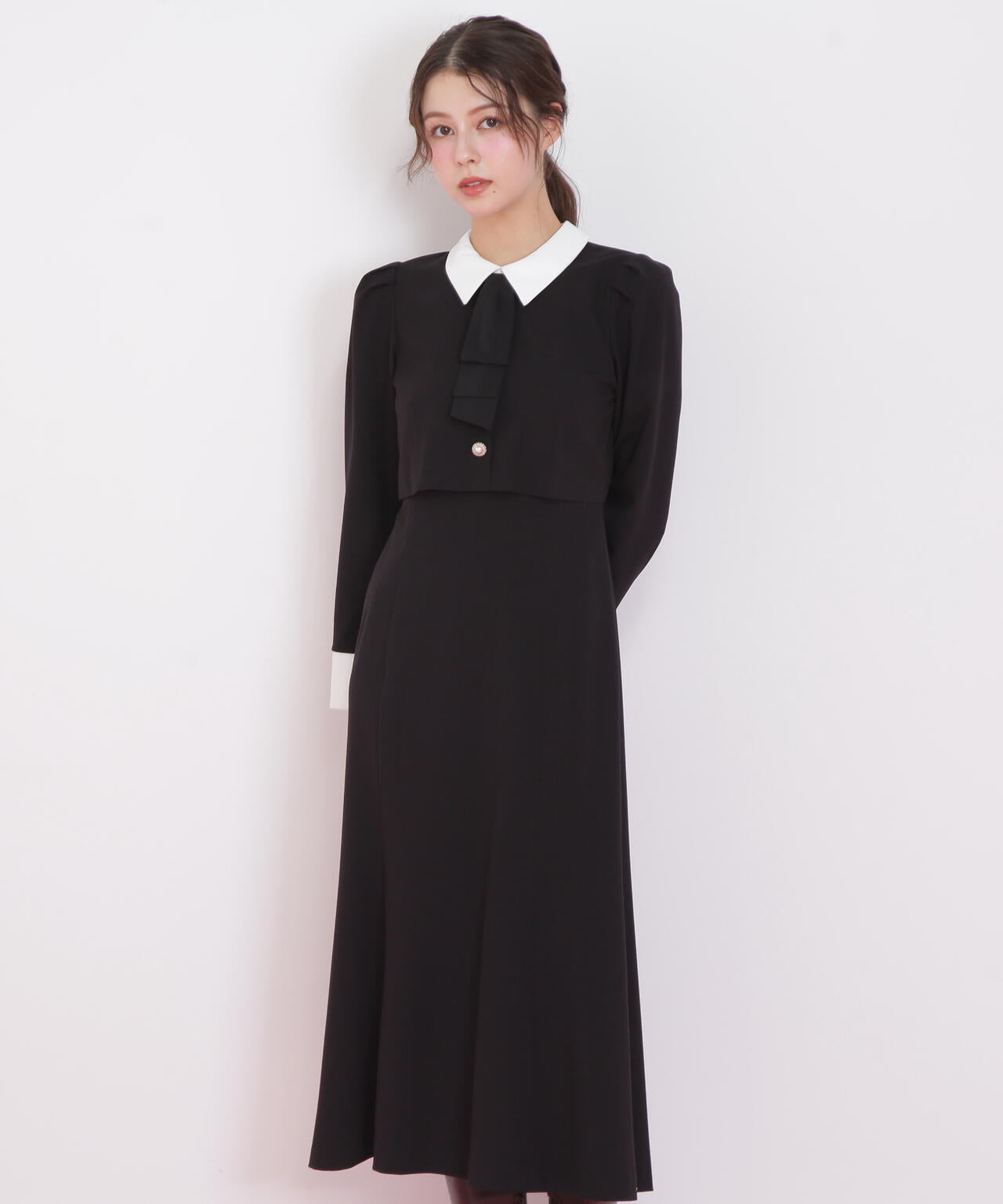 ジャケットレイヤードワンピース