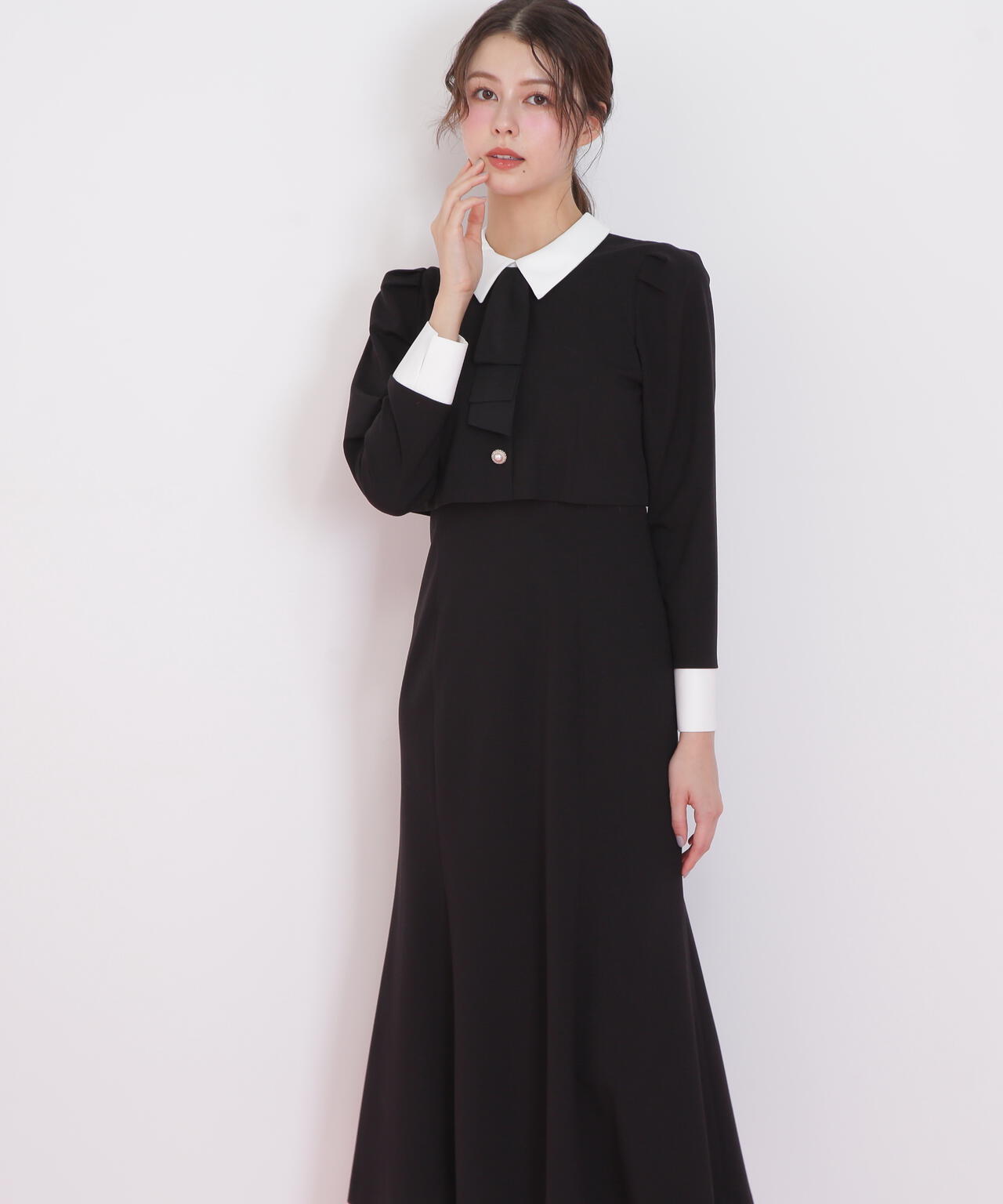 ジャケットレイヤードワンピース