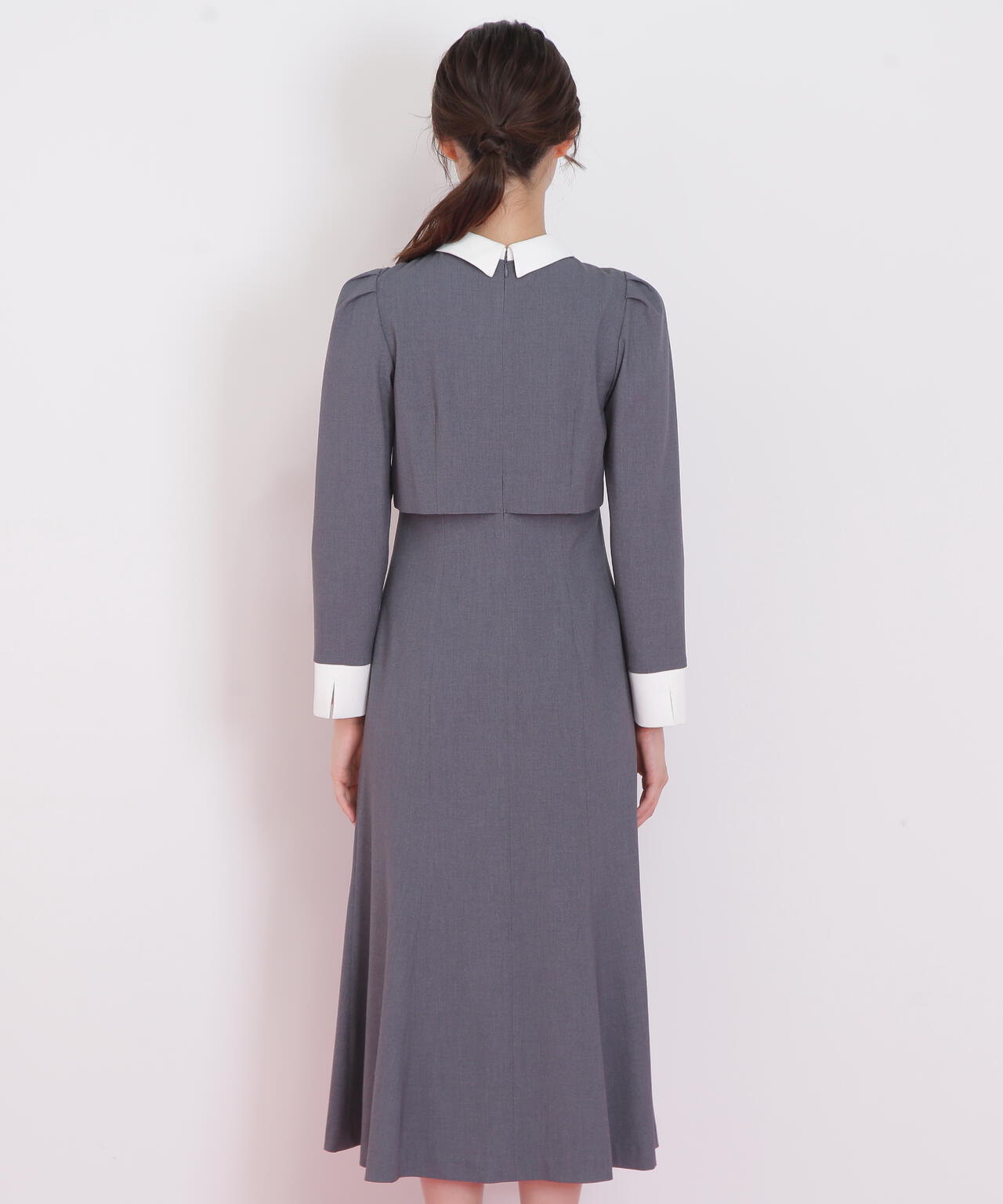 ジャケットレイヤードワンピース