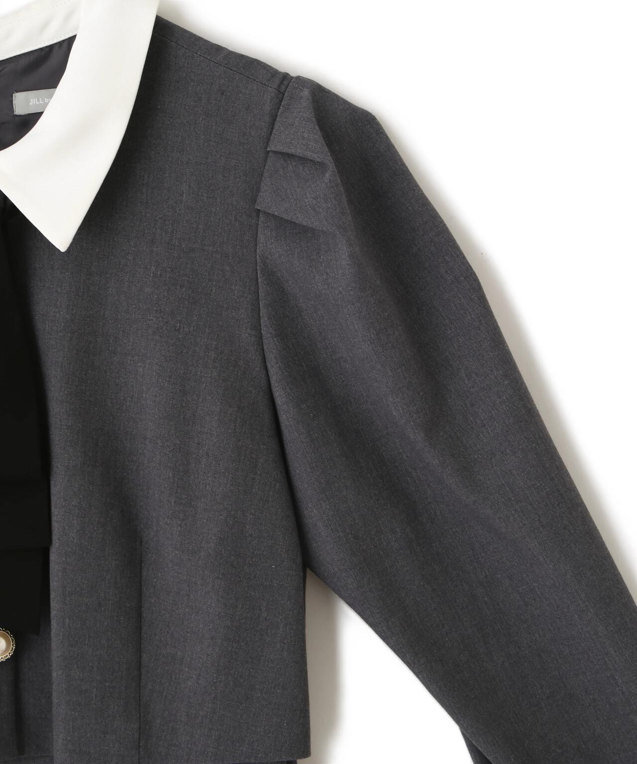 ジャケットレイヤードワンピース