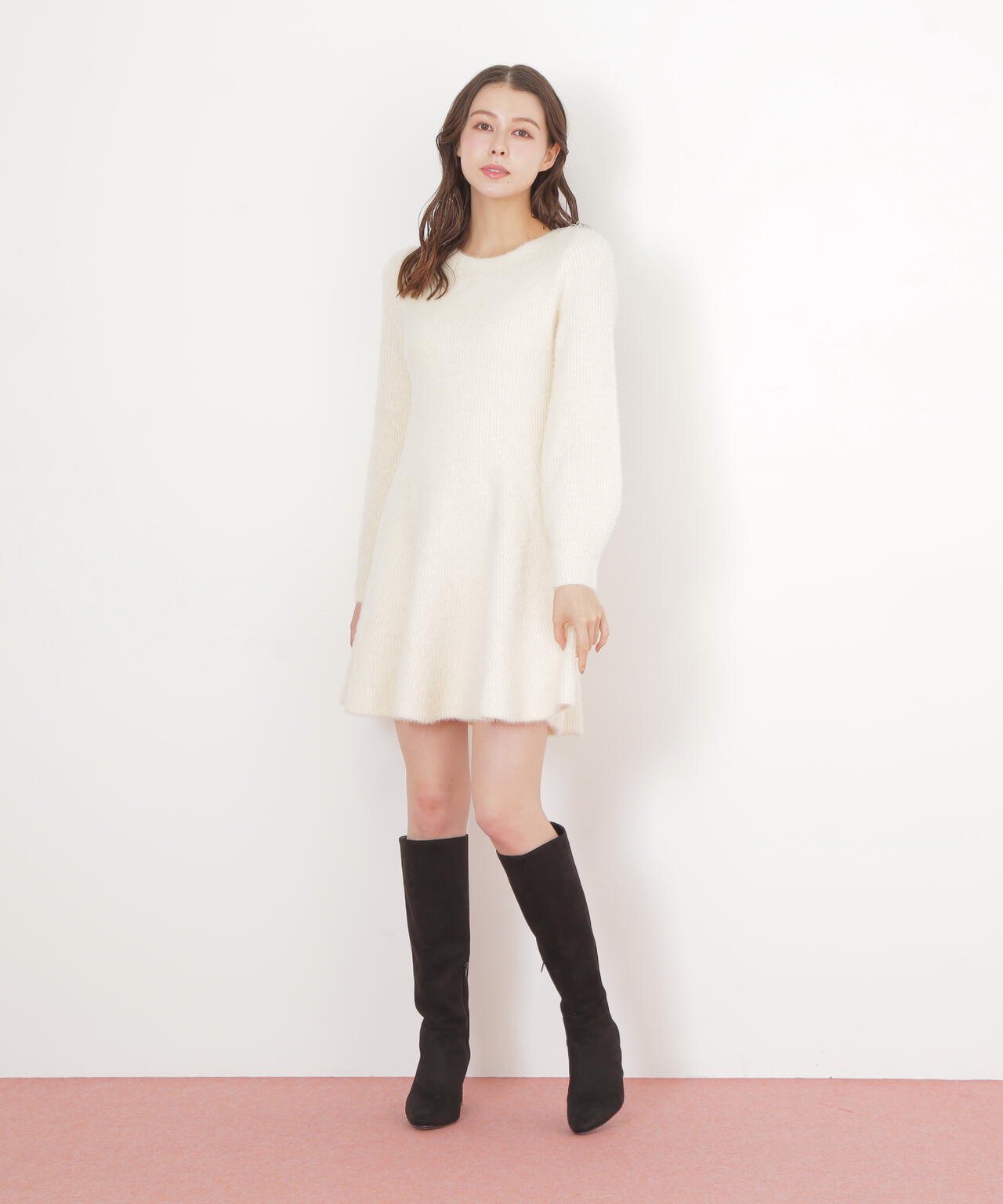 シャギーミニニットワンピース