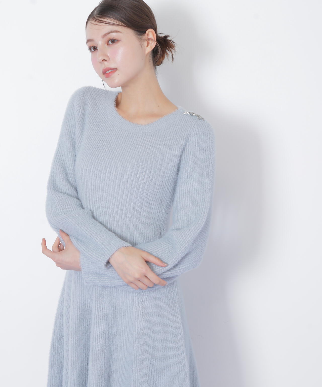 シャギーミニニットワンピース