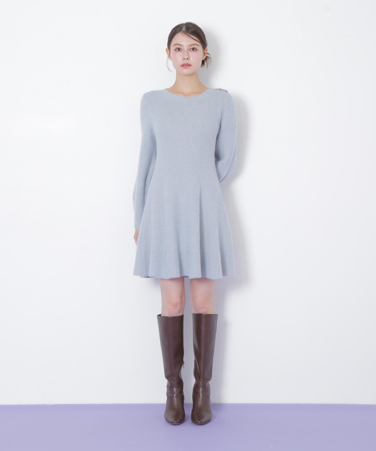 シャギーミニニットワンピース