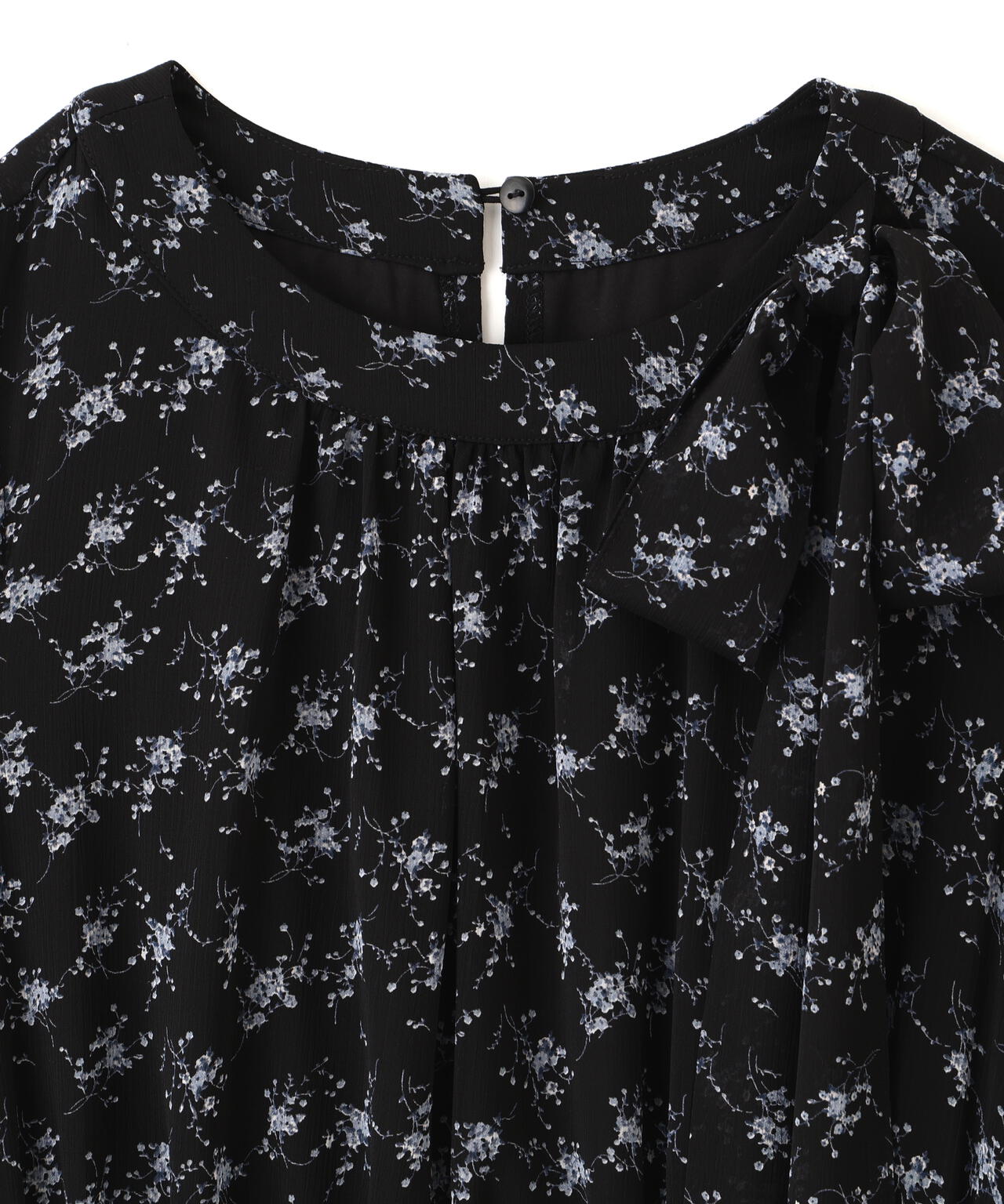 小花柄ボウタイワンピース