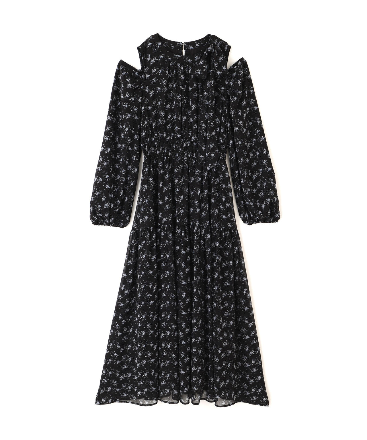 小花柄ボウタイワンピース