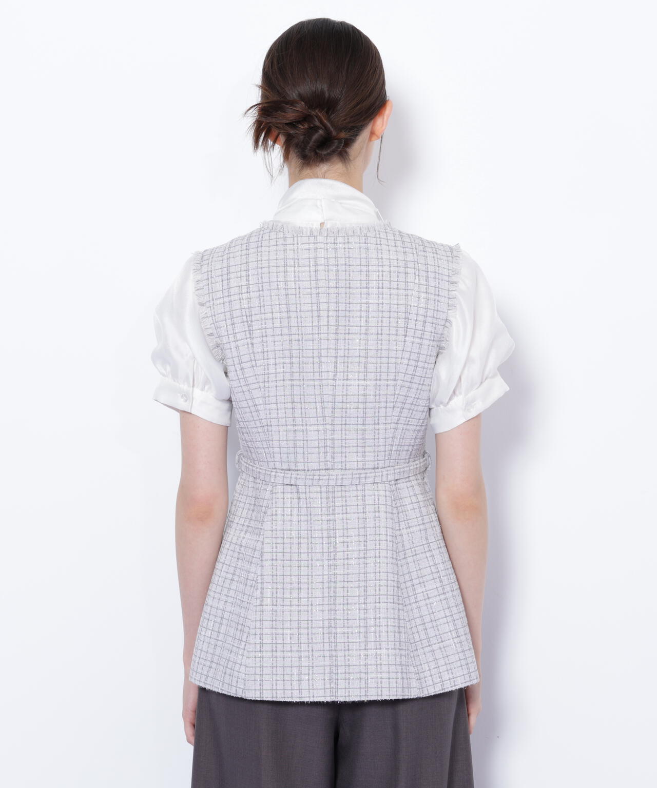 ツイードペプラムジレ