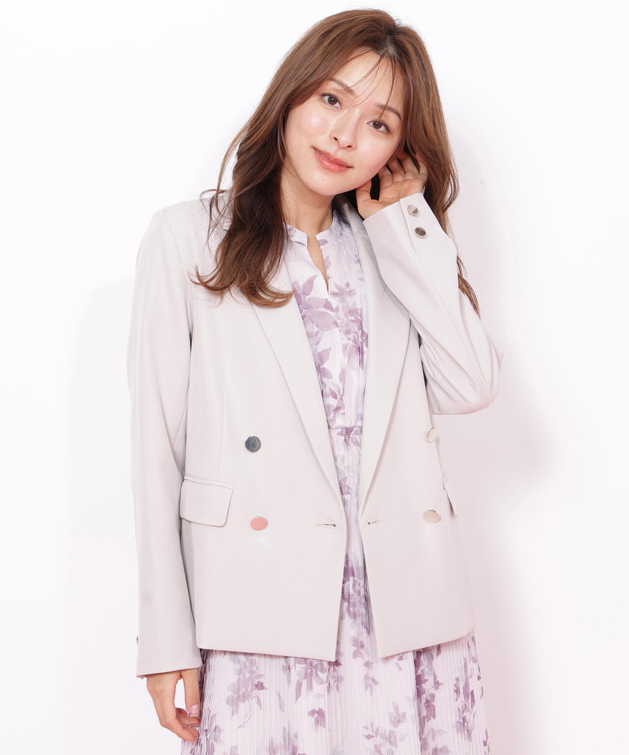 <セットアップ対応>ベーシックツイルダブル釦ジャケット