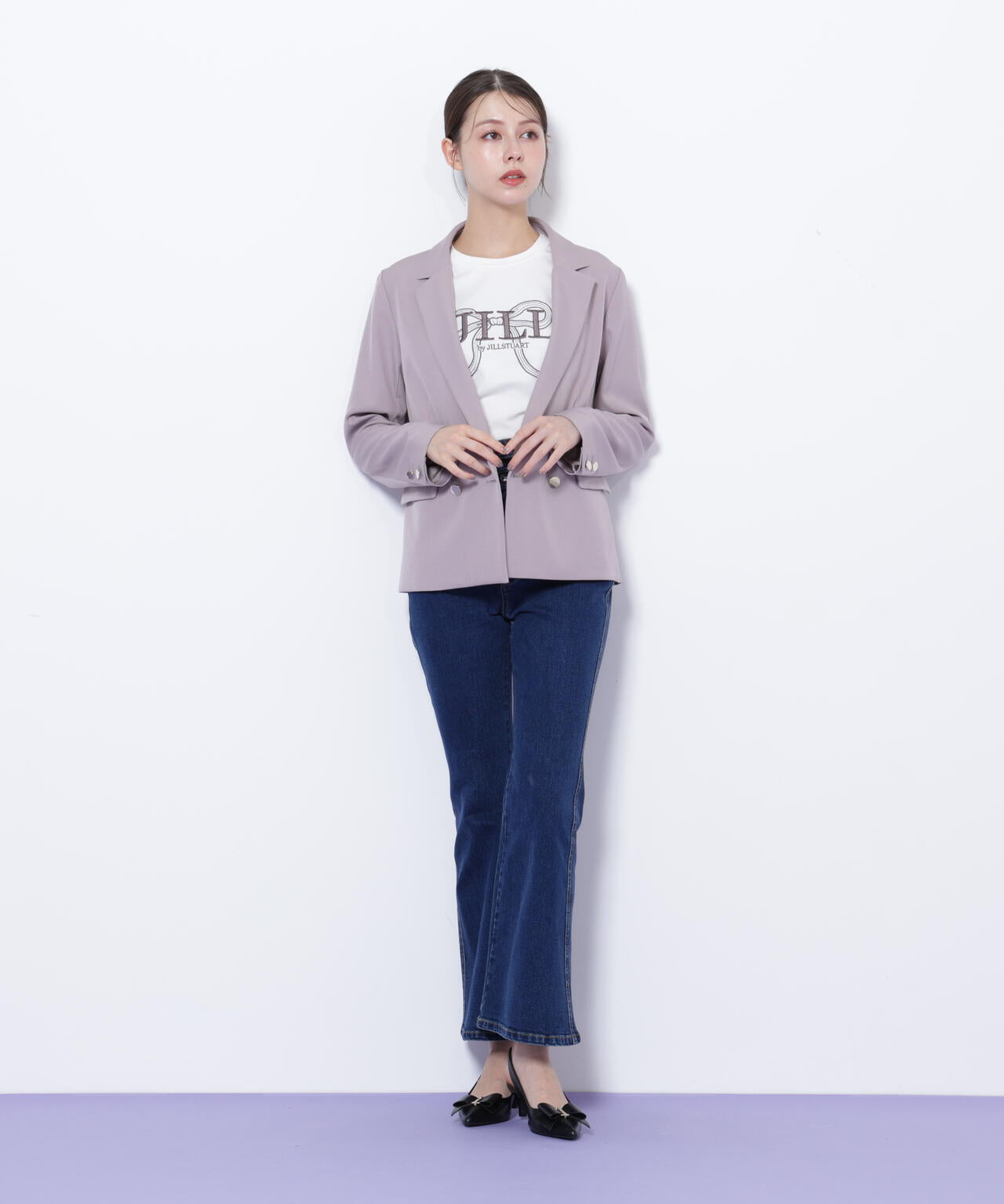 <セットアップ対応>ベーシックツイルダブル釦ジャケット