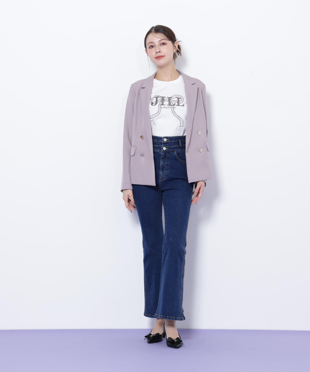 <セットアップ対応>ベーシックツイルダブル釦ジャケット