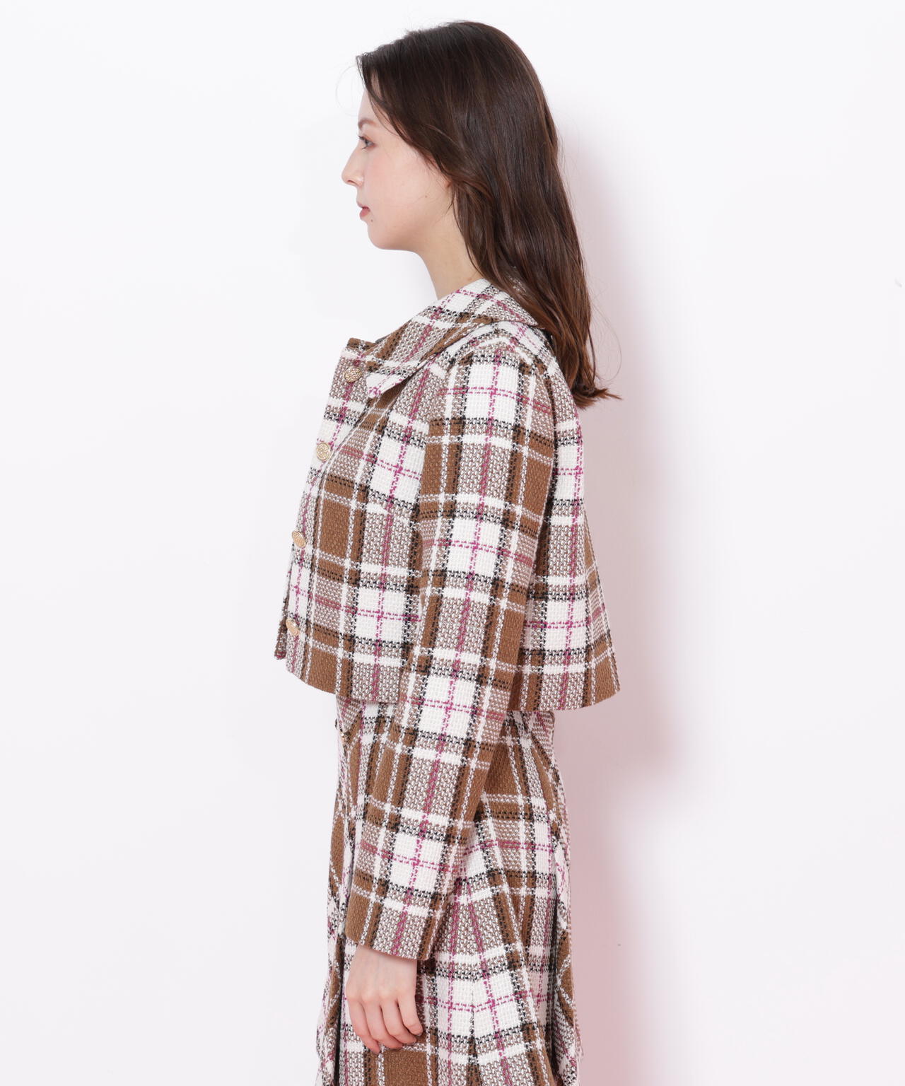 ループヤーンチェックジャケット