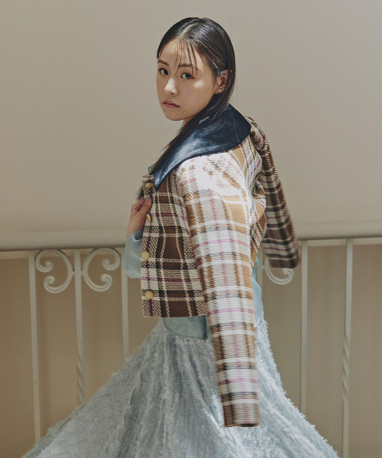 ループヤーンチェックジャケット