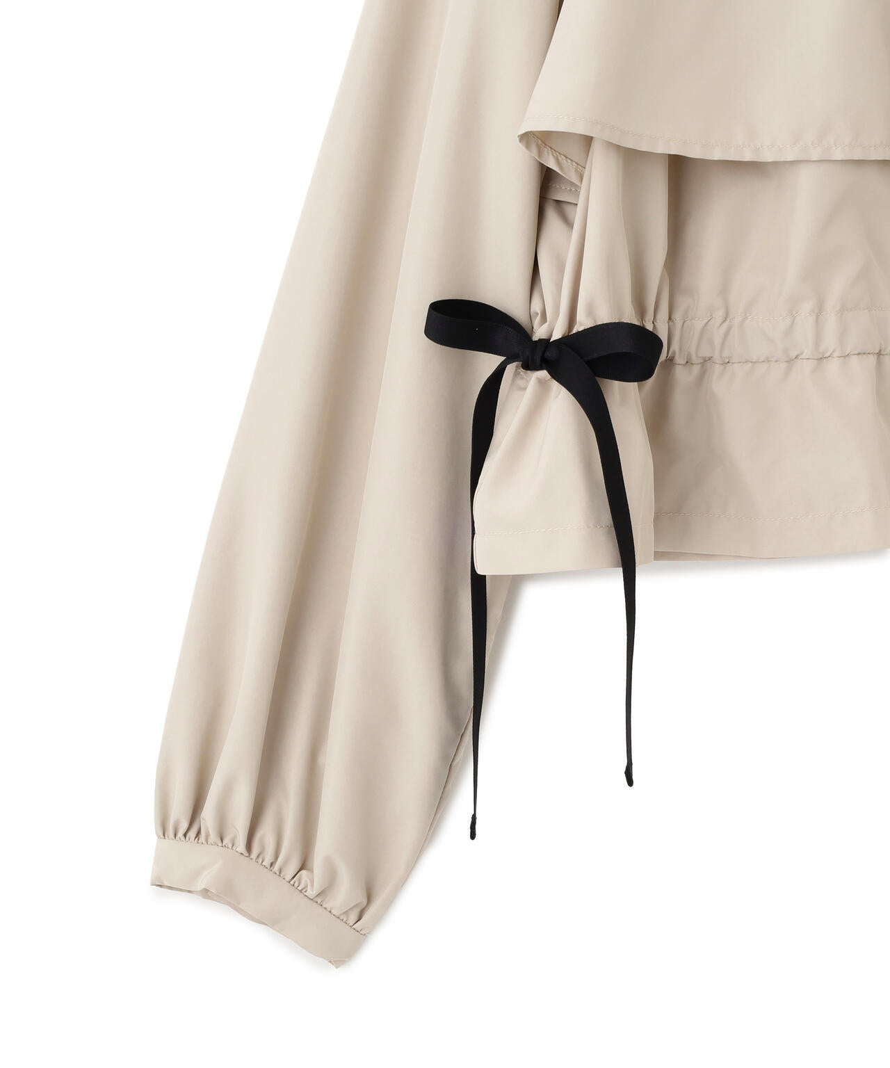 配色リボンペプラムジャケット