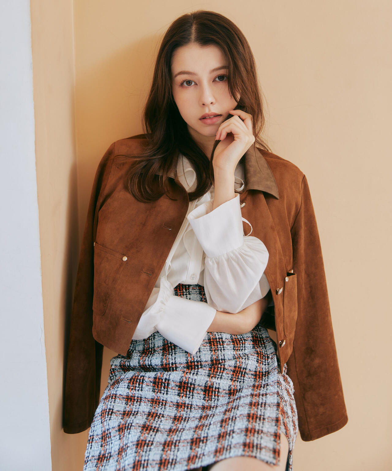 フェイクスエード短丈ブルゾン