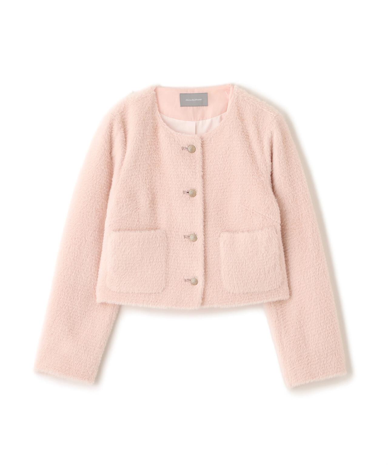 フェイクファーノーカラージャケット