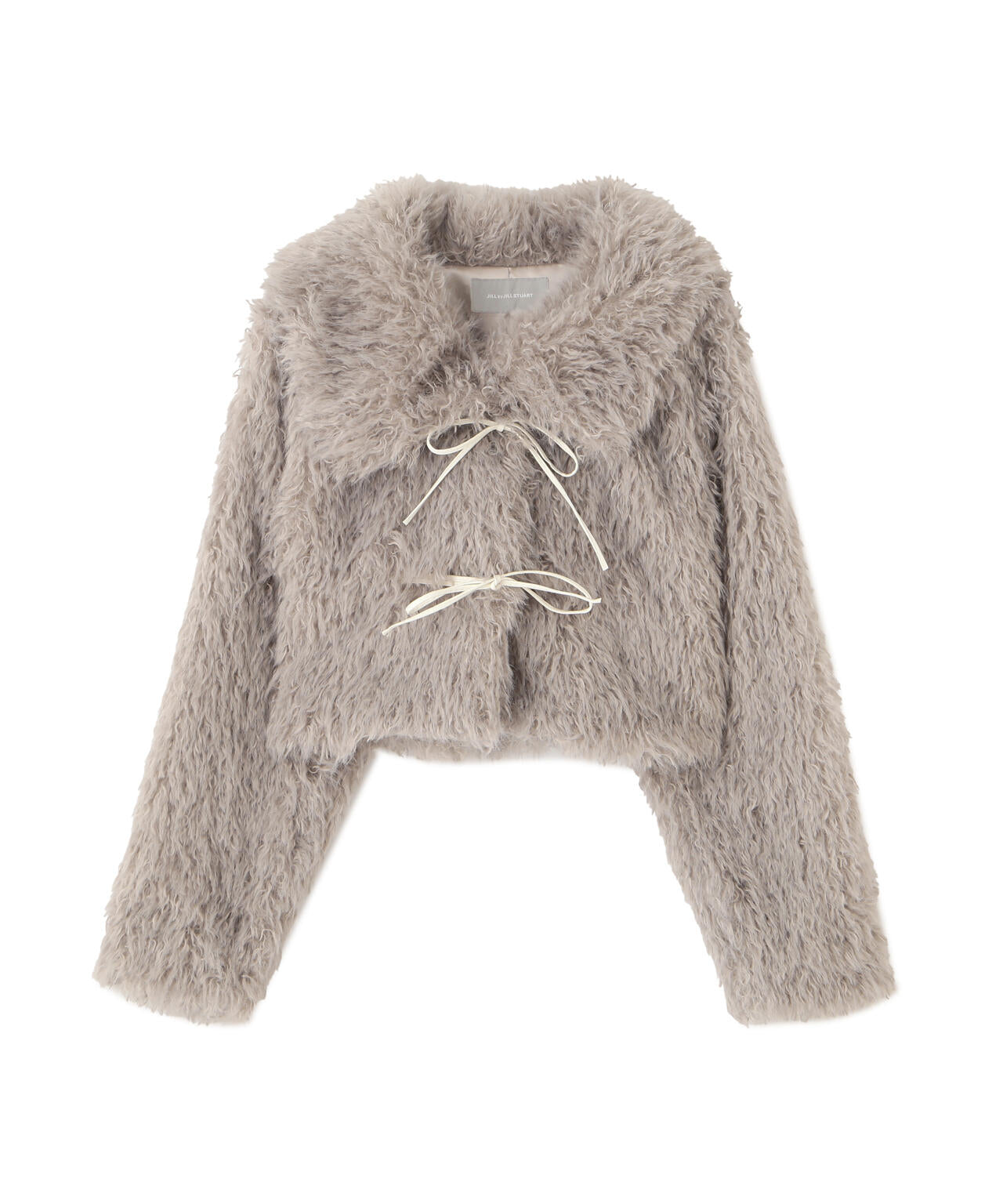 リボンダッフルショートファーコート