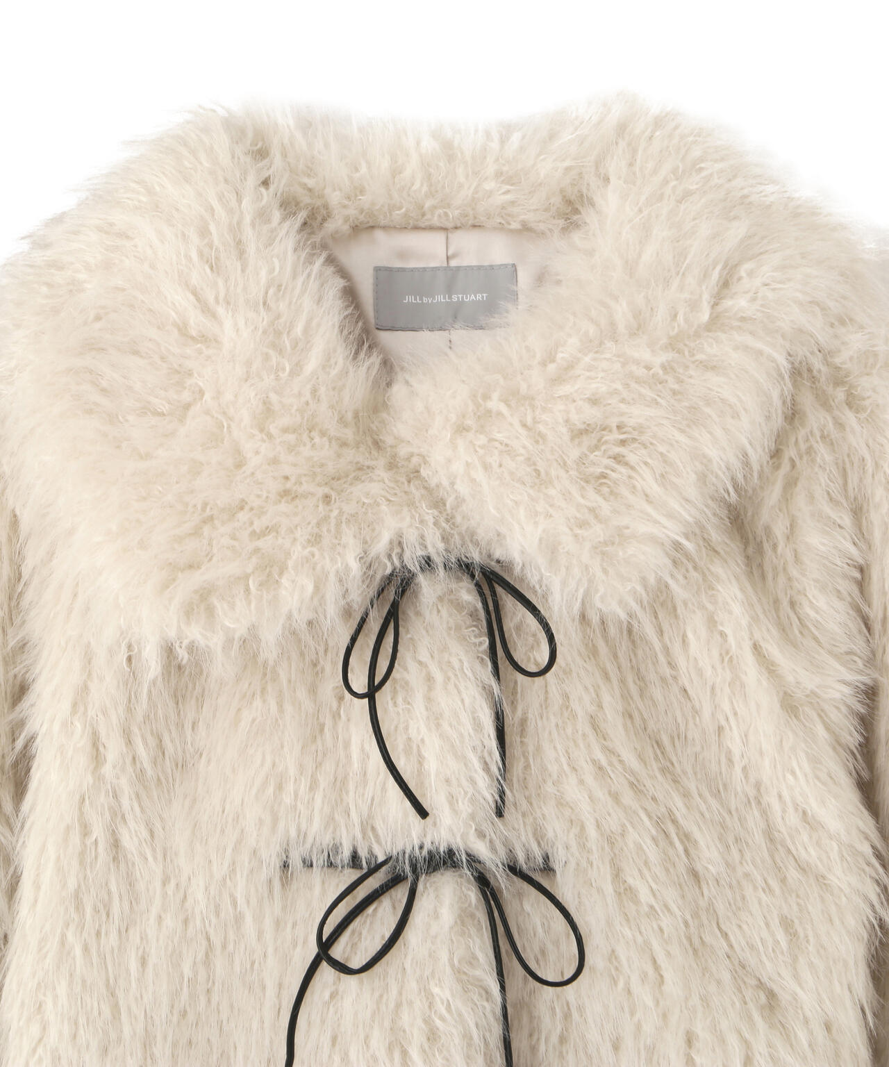 リボンダッフルショートファーコート