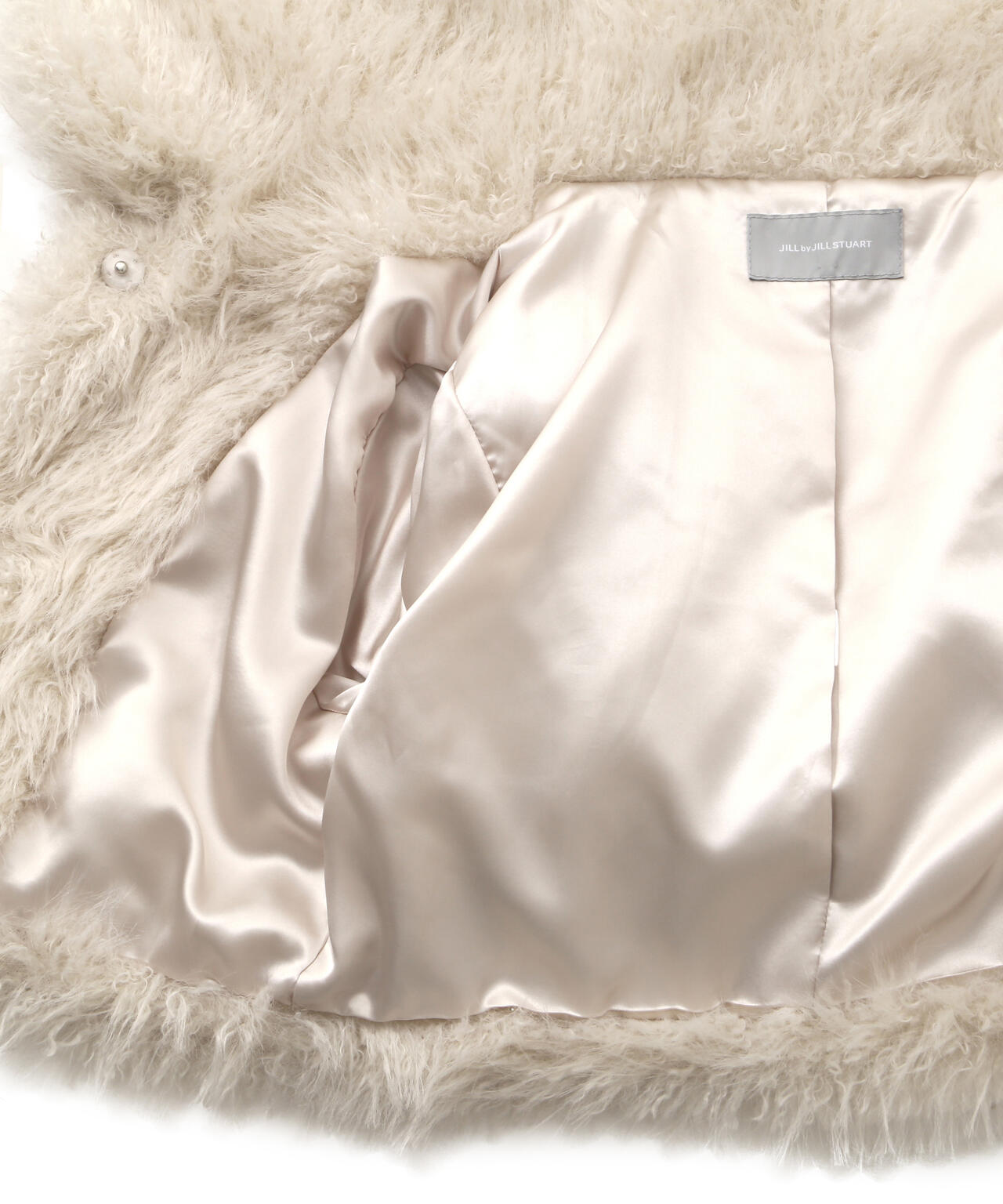 リボンダッフルショートファーコート