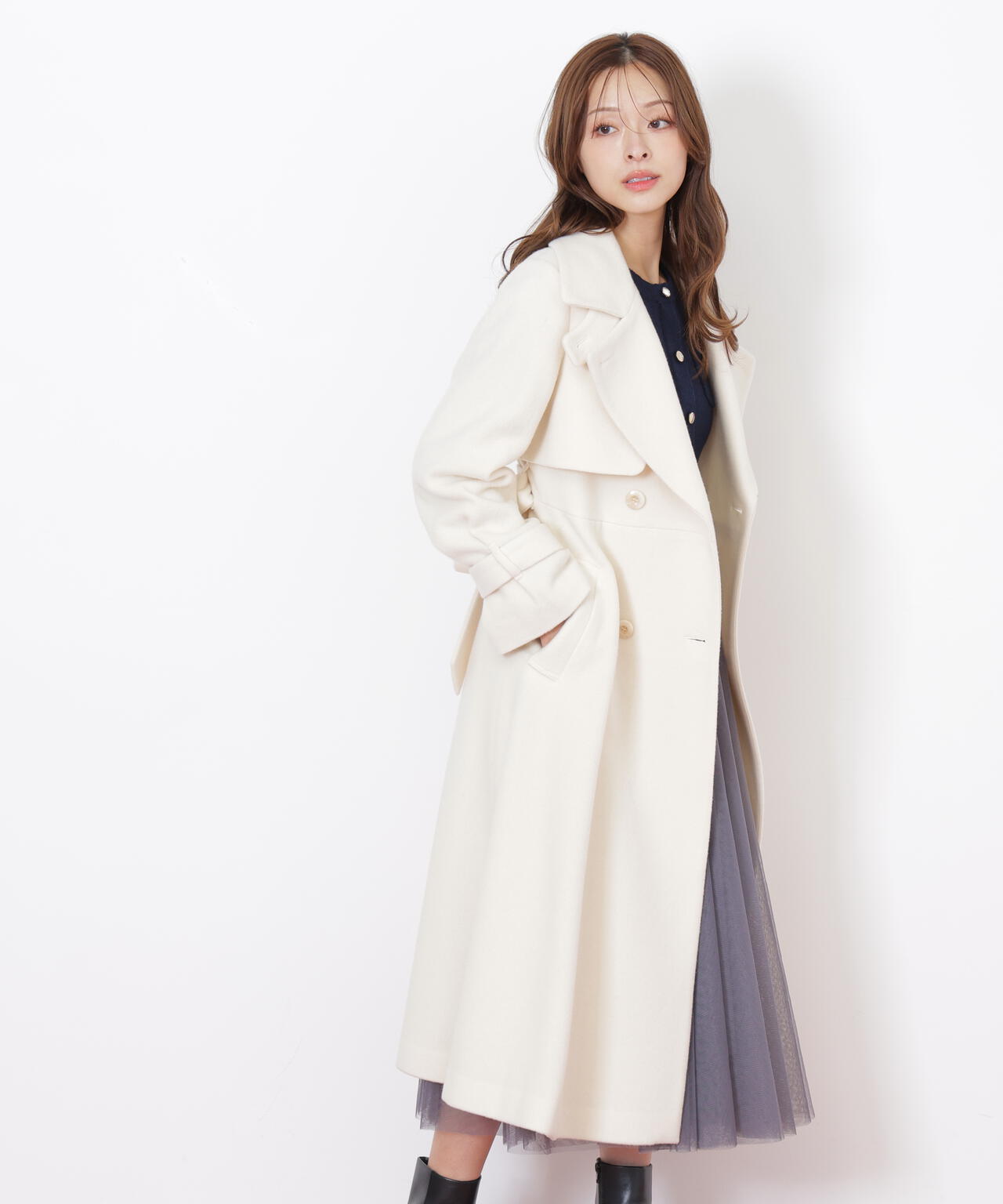 ウールレディトレンチコート