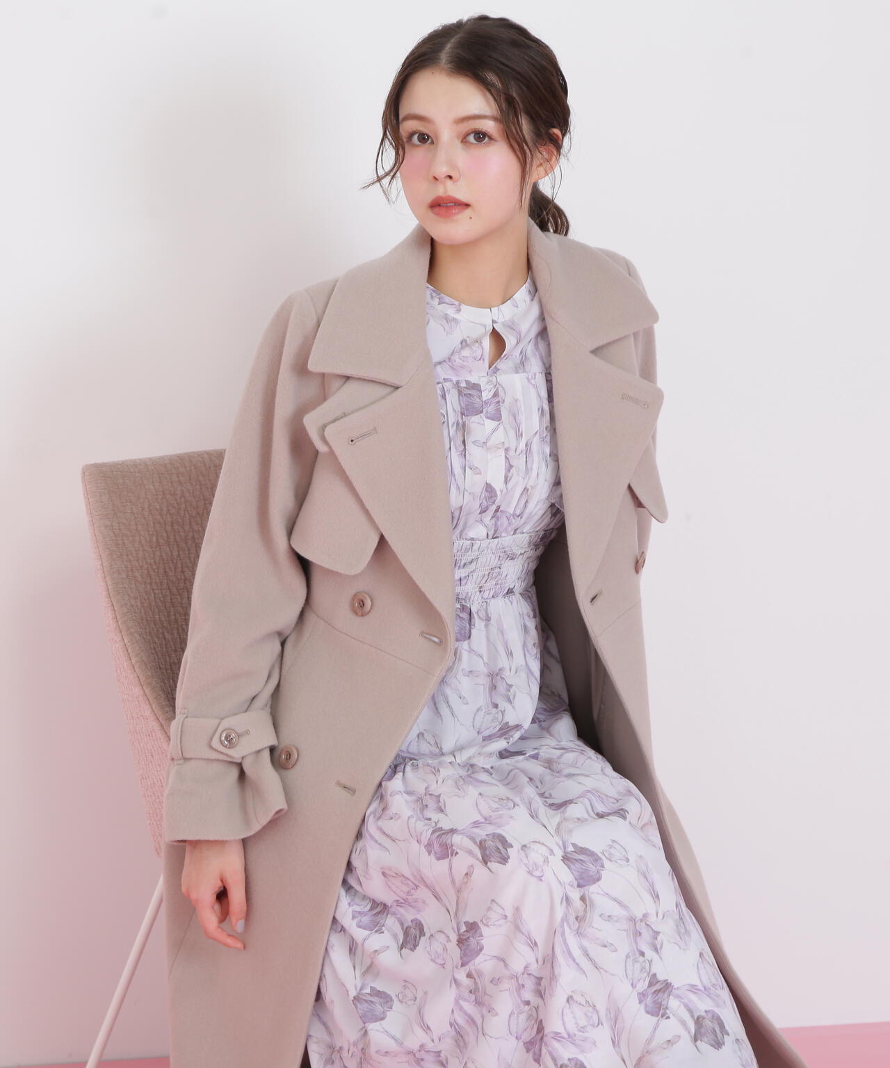 ウールレディトレンチコート